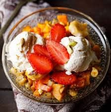 Fruits Salad With Ice Cream